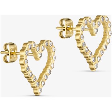 WOLFF JEWELRY HEART CZ EARRINGS – ØRERINGE MED HJERTE OG ZIRKONER- 1207